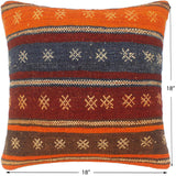 handmade Tribal Turkish Antique Burgundy Rust Hand-Woven SQUARE 100% WOOL pillow