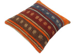 handmade Tribal Turkish Antique Burgundy Rust Hand-Woven SQUARE 100% WOOL pillow