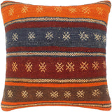 handmade Tribal Turkish Antique Burgundy Rust Hand-Woven SQUARE 100% WOOL pillow