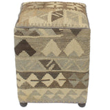 handmade Traditional Ottoman Beige Gray Hand-made SQUARE handmade ottoman pouf