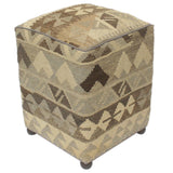 handmade Traditional Ottoman Beige Gray Hand-made SQUARE handmade ottoman pouf