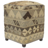 handmade Traditional Ottoman Beige Gray Hand-made SQUARE handmade ottoman pouf14'' x 14'' x 21''