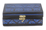 handmade Traditional Jewelrybox Black Blue Hand-made RECTANGLE WOOD Jewelry Box