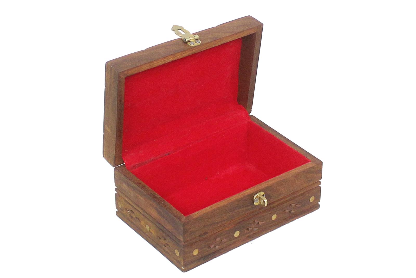 handmade Traditional Jewelrybox Brown Gold Hand-made RECTANGLE WOOD Jewelry Box