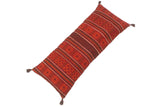 handmade Tribal Red Rust Hand-Woven SQUARE 100% WOOL Pillow