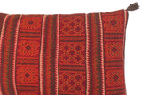 handmade Tribal Red Rust Hand-Woven SQUARE 100% WOOL Pillow