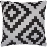 handmade  Pillow Ivory Black Hand-Woven SQUARE PRINTED VEL pillow