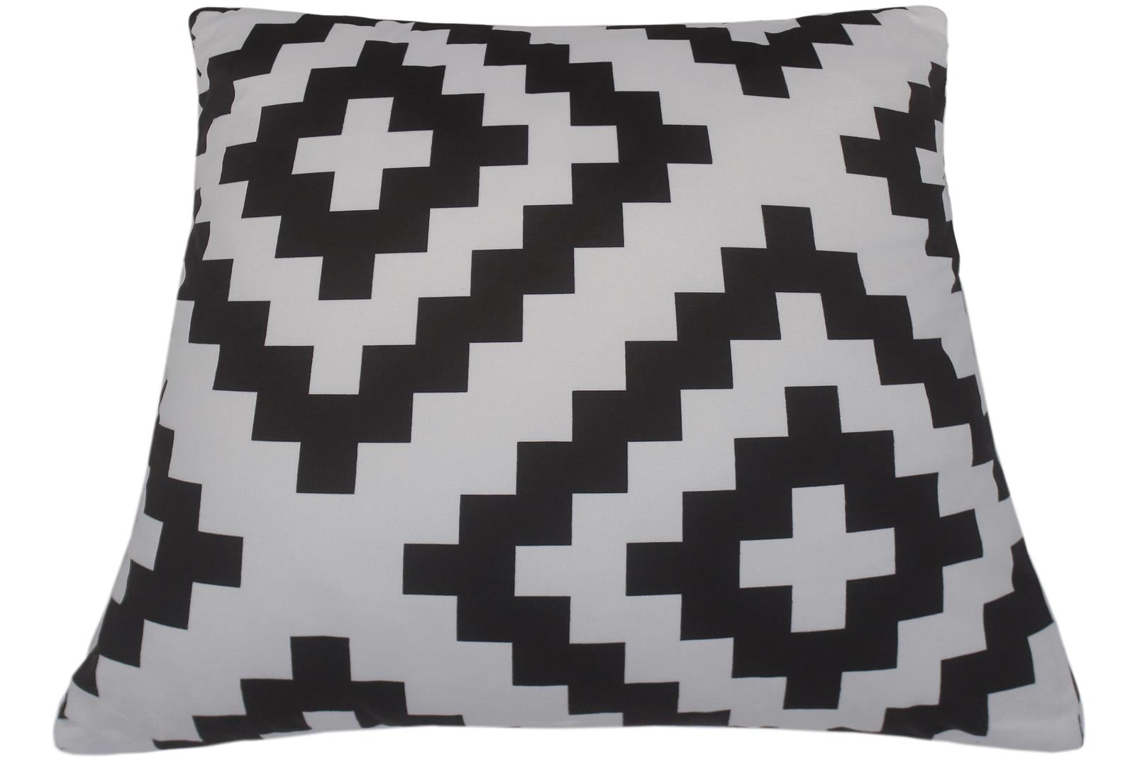 handmade  Pillow Ivory Black Hand-Woven SQUARE PRINTED VEL pillow