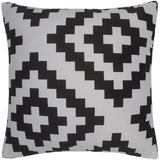 handmade  Pillow Ivory Black Hand-Woven SQUARE PRINTED VEL pillow