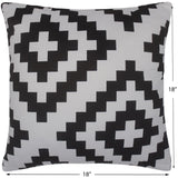 handmade  Pillow Ivory Black Hand-Woven SQUARE PRINTED VEL pillow