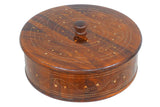 Antique Rustic Haina Handmade Brass Inlay Wooden Jewelry Box