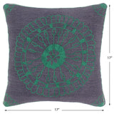 handmade  Pillow Blue Green Hand-Woven SQUARE 100% WOOL pillow