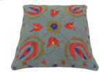 handmade  Pillow Blue Red Hand-Woven SQUARE 100% WOOL pillow