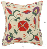 handmade  Pillow Red Blue Hand-Woven SQUARE 100% WOOL pillow