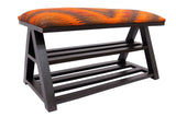 Rustic Edgar Kilim upholstered Handmade wood Storage Bench