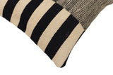 handmade Modern Pillow Beige Black Hand-Woven SQUARE 100% WOOL  Hand woven turkish pillow  2 x 2