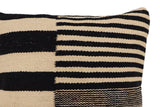 handmade Modern Pillow Beige Black Hand-Woven SQUARE 100% WOOL  Hand woven turkish pillow  2 x 2