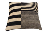 handmade Modern Pillow Beige Black Hand-Woven SQUARE 100% WOOL  Hand woven turkish pillow  2 x 2