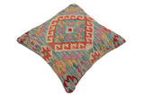 handmade Traditional Pillow Blue Red Hand-Woven SQUARE 100% WOOL  Hand woven turkish pillow  2 x 2