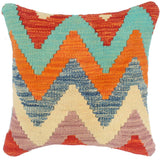 Chevron Bohemian Turkish Austin hand-woven kilim pillow - 18 x 18