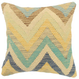 Chevron Turkish Patton hand-woven kilim pillow - 18 x 18