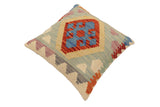 handmade Traditional Pillow Rust Blue Hand-Woven SQUARE 100% WOOL Hand woven turkish pillow2' x 2'