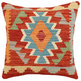 Rustic Bender Turkish Hand-Woven Kilim Pillow - 18'' x 18''