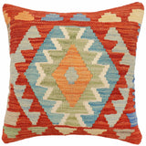 Boho Chic Boyer Turkish Hand-Woven Kilim Pillow - 17