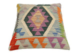 handmade Traditional Pillow Blue Green Hand-Woven SQUARE 100% WOOL Hand woven turkish pillow2' x 2'