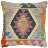 handmade Traditional Pillow Blue Green Hand-Woven SQUARE 100% WOOL Hand woven turkish pillow2' x 2'