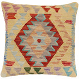 handmade Traditional Pillow Rust Blue Hand-Woven SQUARE 100% WOOL Hand woven turkish pillow2' x 2'