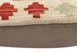 handmade Traditional Pillow Beige Red Hand-Woven SQUARE 100% WOOL  Hand woven turkish pillow  2 x 2