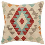 Southwestern Gray Turkish Hand-Woven Kilim Pillow - 17