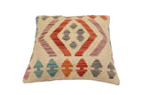 handmade Traditional Pillow Beige Rust Hand-Woven SQUARE 100% WOOL Hand woven turkish pillow2' x 2'