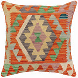 Bohemian Hubbard Turkish Hand-Woven Kilim Pillow - 18'' x 18''