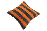 handmade Modern Pillow Rust Black Hand-Woven SQUARE 100% WOOL  Hand woven turkish pillow  2 x 2