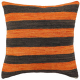 handmade Modern Pillow Rust Black Hand-Woven SQUARE 100% WOOL  Hand woven turkish pillow  2 x 2