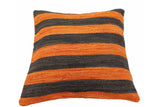 handmade Modern Pillow Rust Black Hand-Woven SQUARE 100% WOOL  Hand woven turkish pillow  2 x 2