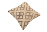 handmade Traditional Pillow Beige Brown Hand-Woven SQUARE 100% WOOL Hand woven turkish pillow2' x 2'