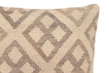 handmade Traditional Pillow Beige Brown Hand-Woven SQUARE 100% WOOL Hand woven turkish pillow2' x 2'