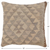 handmade Traditional Pillow Beige Gray Hand-Woven SQUARE 100% WOOL Hand woven turkish pillow2' x 2'