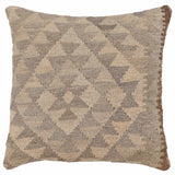 handmade Traditional Pillow Beige Gray Hand-Woven SQUARE 100% WOOL Hand woven turkish pillow2' x 2'