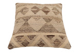 handmade Traditional Pillow Beige Brown Hand-Woven SQUARE 100% WOOL Hand woven turkish pillow2' x 2'