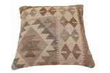 handmade Traditional Pillow Beige Brown Hand-Woven SQUARE 100% WOOL Hand woven turkish pillow2' x 2'