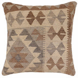 handmade Traditional Pillow Beige Brown Hand-Woven SQUARE 100% WOOL Hand woven turkish pillow2' x 2'