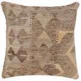 Boho Chic Rivas Turkish Hand-Woven Kilim Pillow - 18'' x 18''