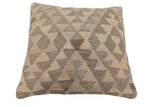 handmade Traditional Pillow Beige Brown Hand-Woven SQUARE 100% WOOL Hand woven turkish pillow2' x 2'