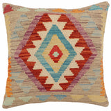 Bohemian Conley Turkish Hand-Woven Kilim Pillow - 18'' x 18''