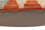 handmade Traditional Pillow Rust Blue Hand-Woven SQUARE 100% WOOL Hand woven turkish pillow2' x 2'