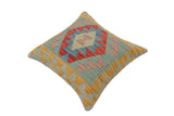 handmade Traditional Pillow Blue Red Hand-Woven SQUARE 100% WOOL  Hand woven turkish pillow  PILLOW